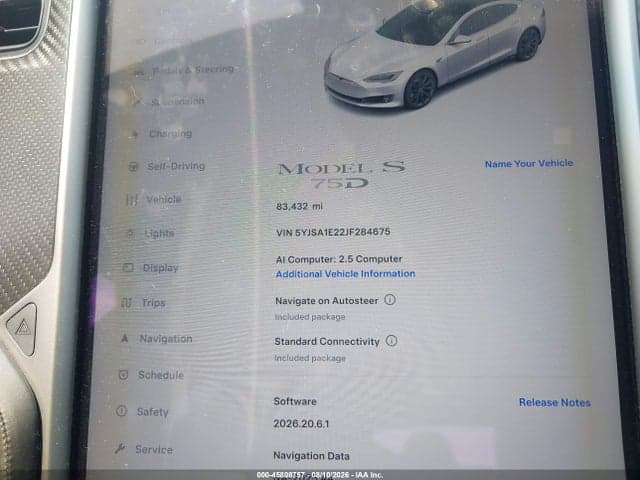 2018 TESLA MODEL S 75D AWD 100D/75D/P100D 7