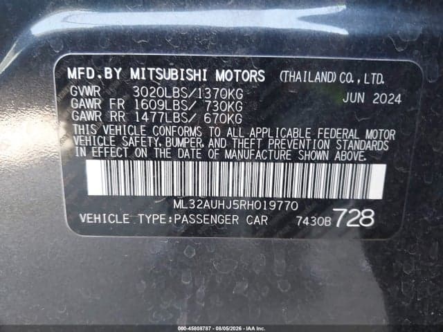 2024 MITSUBISHI MIRAGE ES/LE 9