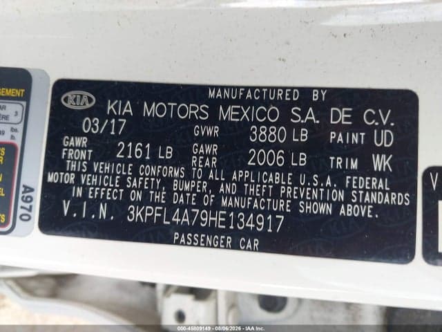 2017 KIA FORTE S 9