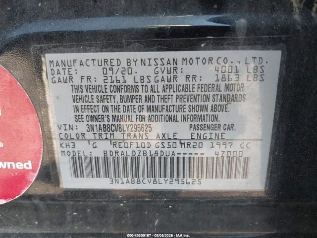 2020 NISSAN SENTRA SV XTRONIC CVT 9