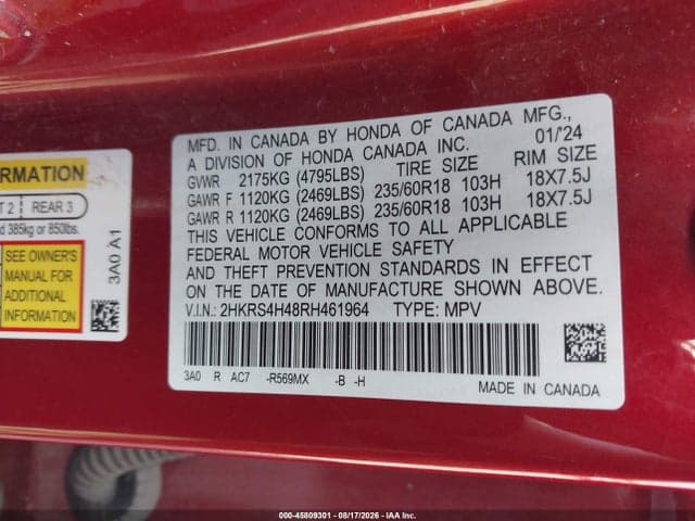 2024 HONDA CR-V EX AWD 9
