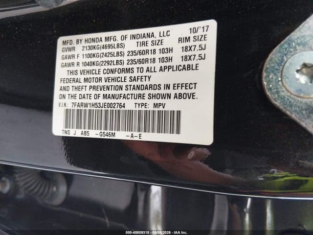 2018 HONDA CR-V EX 5