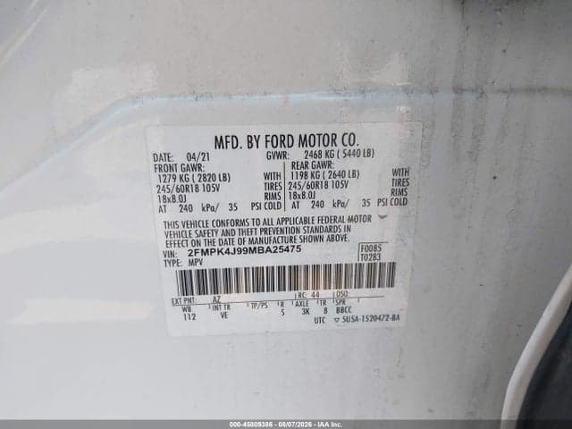 2021 FORD EDGE SEL 9