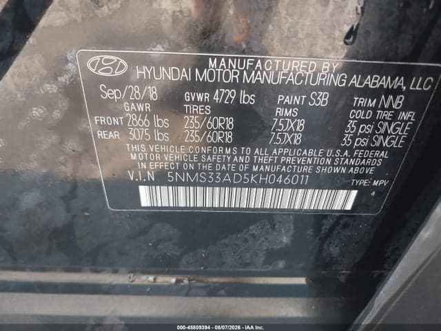 2019 HYUNDAI SANTA FE SEL PLUS 9