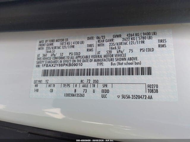 2023 FORD TRANSIT-350 PASSENGER VAN XLT 9