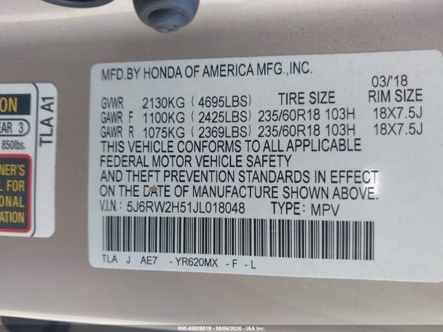 2018 HONDA CR-V EX 9