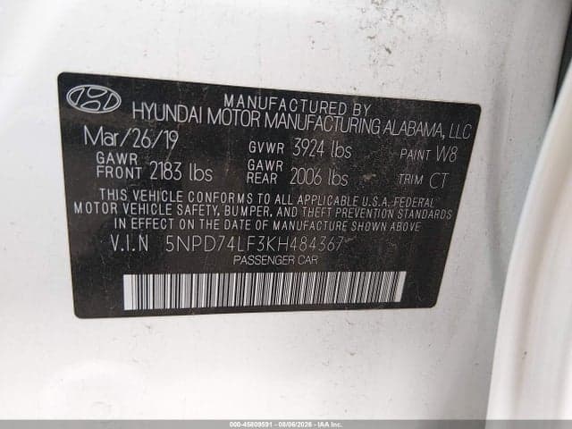 2019 HYUNDAI ELANTRA SE 9