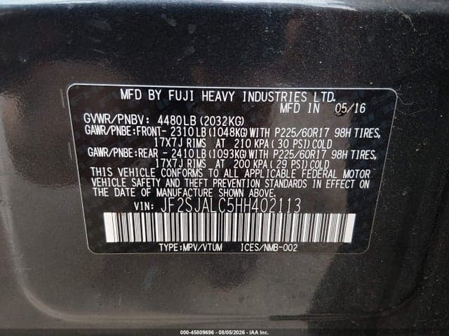 2017 SUBARU FORESTER 2.5I LIMITED 9