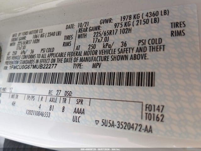 2021 FORD ESCAPE SE 9