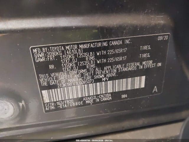 2020 TOYOTA RAV4 LE 9