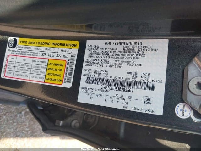2018 FORD FUSION SE 9