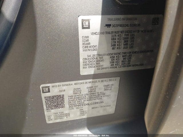 2020 GMC SIERRA 1500 4WD SHORT BOX AT4 9