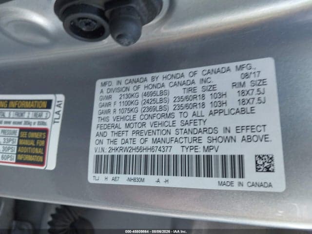 2017 HONDA CR-V EX 9