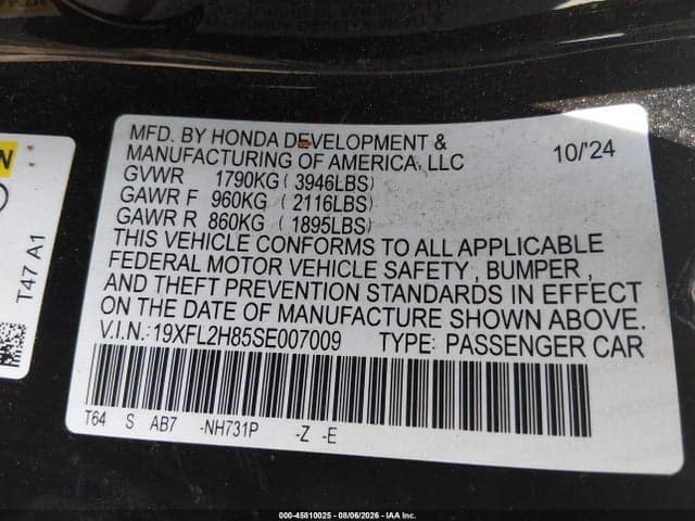 2025 HONDA CIVIC SEDAN SPORT 9