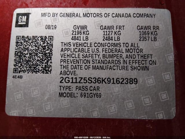 2019 CHEVROLET IMPALA LT 9