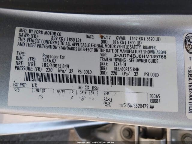 2017 FORD FIESTA SE 9