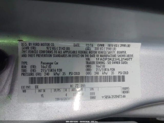 2017 FORD FOCUS SE 9