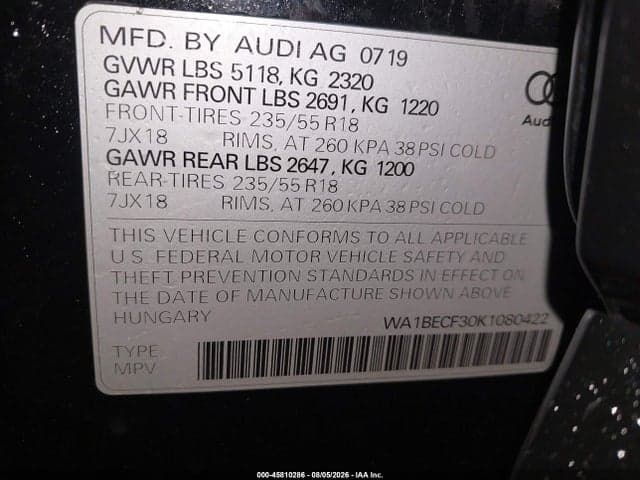 2019 AUDI Q3 2.0T PREMIUM 9
