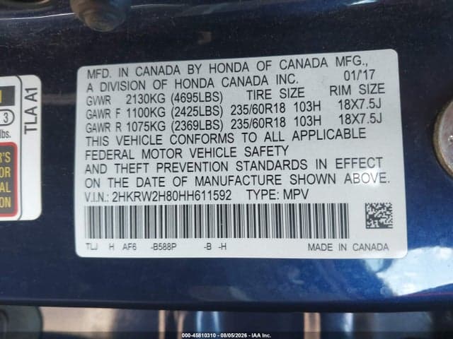 2017 HONDA CR-V EX-L/EX-L NAVI 9