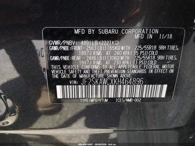 2019 SUBARU FORESTER TOURING 9