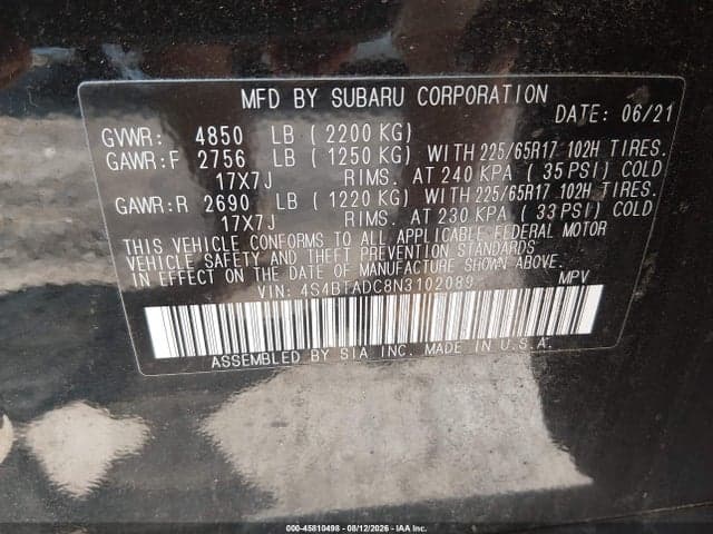 2022 SUBARU OUTBACK PREMIUM 9