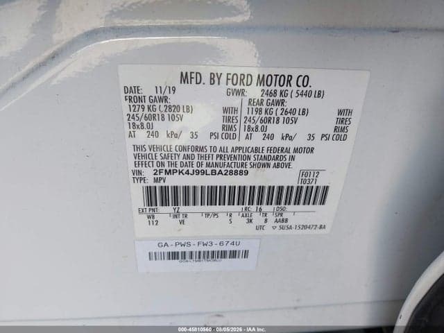 2020 FORD EDGE SEL 9