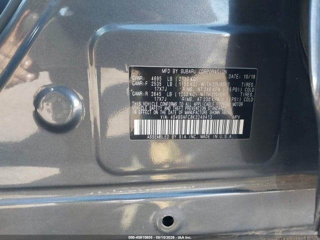 2019 SUBARU OUTBACK 2.5I PREMIUM 9