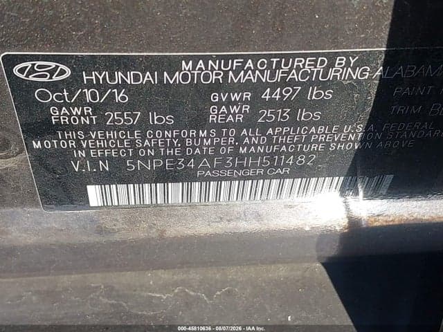 2017 HYUNDAI SONATA LIMITED 9