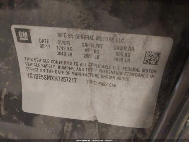 2017 CHEVROLET CRUZE LT AUTO 9