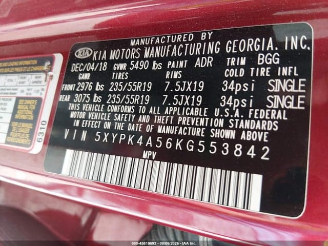 2019 KIA SORENTO 3.3L SX 9