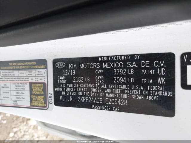 2020 KIA FORTE LXS 9
