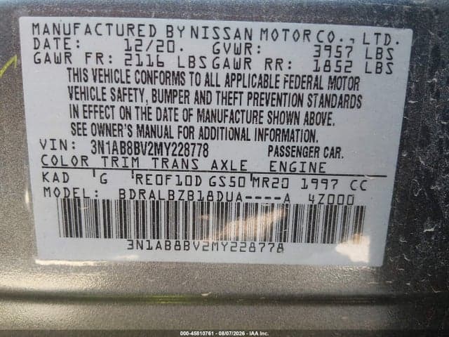 2021 NISSAN SENTRA S XTRONIC CVT 9