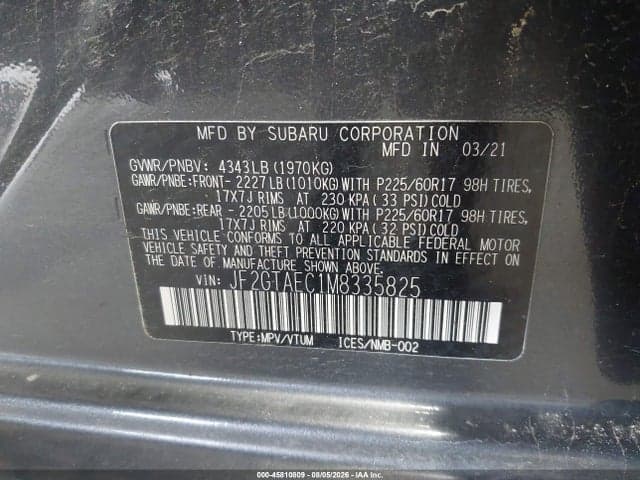 2021 SUBARU CROSSTREK PREMIUM 9
