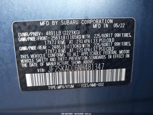 2022 SUBARU FORESTER 9