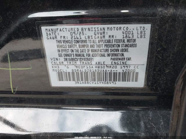 2025 NISSAN SENTRA SV 9