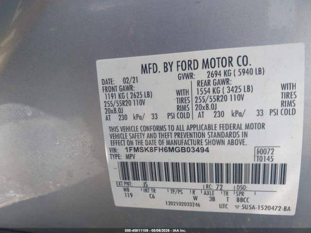 2021 FORD EXPLORER LIMITED 9