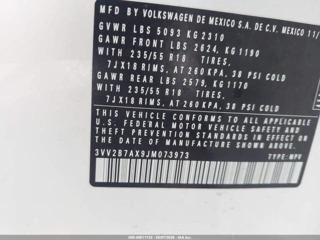 2018 VOLKSWAGEN TIGUAN 2.0T SE/2.0T SEL 9