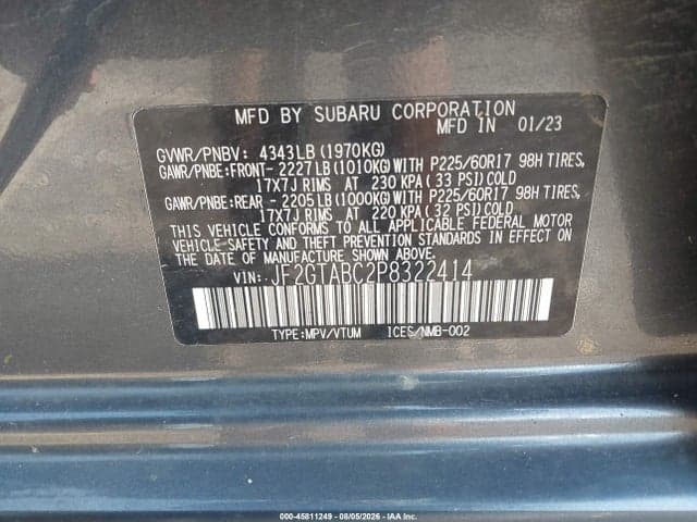 2023 SUBARU CROSSTREK 9