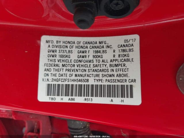2017 HONDA CIVIC LX 9