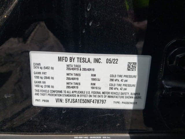 2022 TESLA MODEL S DUAL MOTOR ALL-WHEEL DRIVE 9