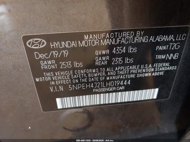 2020 HYUNDAI SONATA LIMITED 9