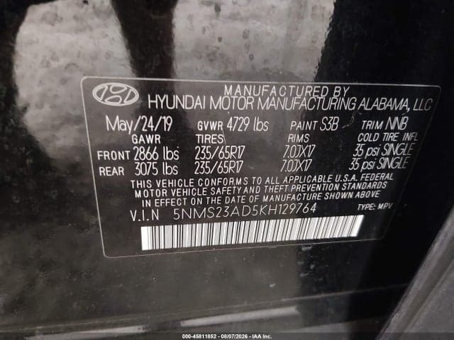 2019 HYUNDAI SANTA FE SE 9
