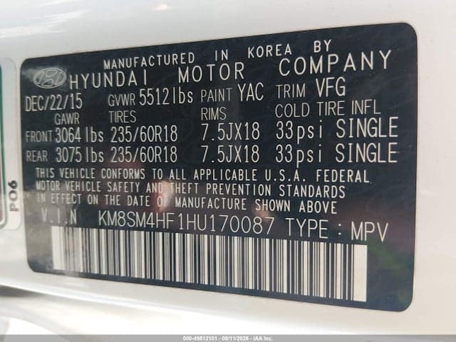 2017 HYUNDAI SANTA FE SE 9
