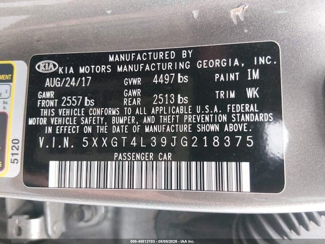 2018 KIA OPTIMA LX 9