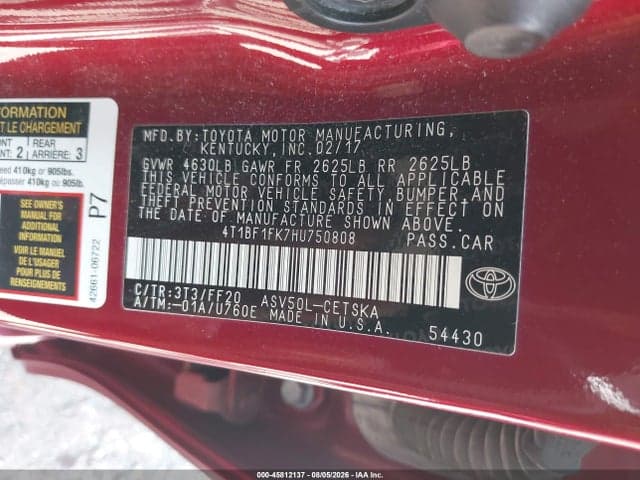 2017 TOYOTA CAMRY SE 9