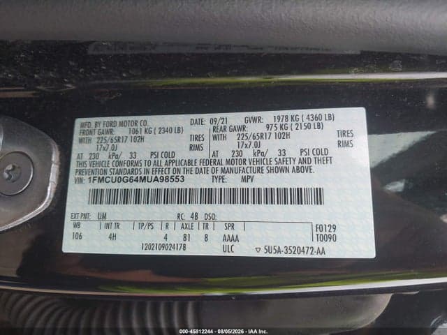 2021 FORD ESCAPE SE 9