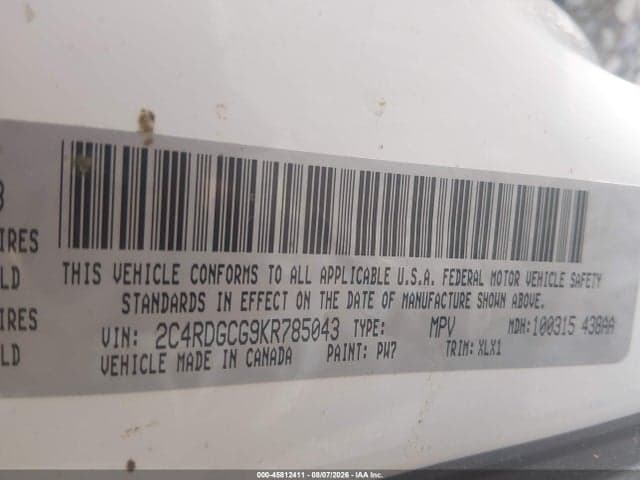 2019 DODGE GRAND CARAVAN SXT 9