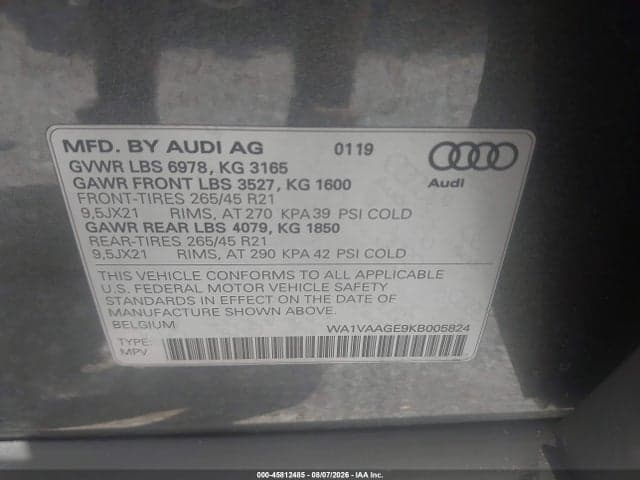 2019 AUDI E-TRON PREMIUM PLUS 9