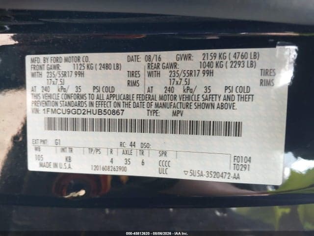2017 FORD ESCAPE SE 9