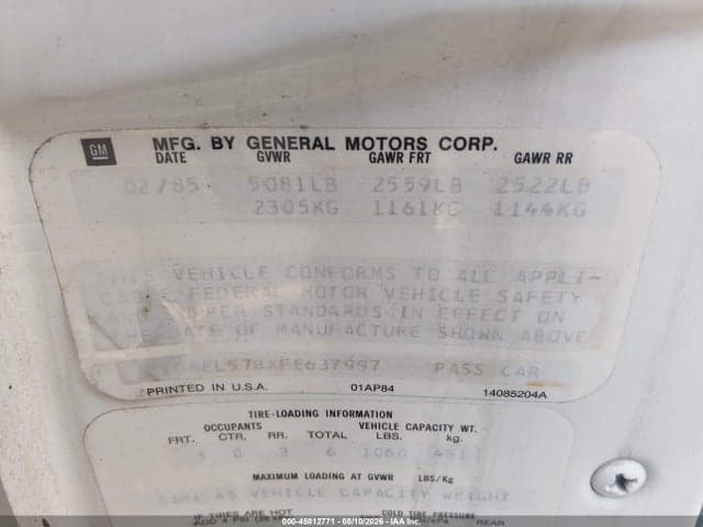 1985 CADILLAC ELDORADO 9